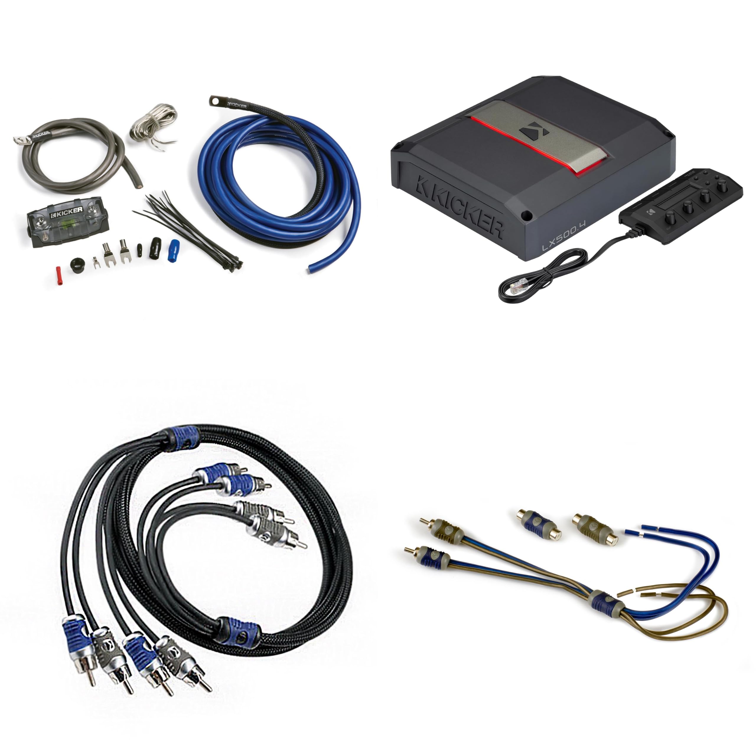 Amazon.com: Kicker LX500.4, KISL, Amp Install Kit, 4-Channel